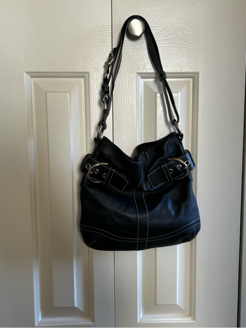 Coach black leather legacy purse